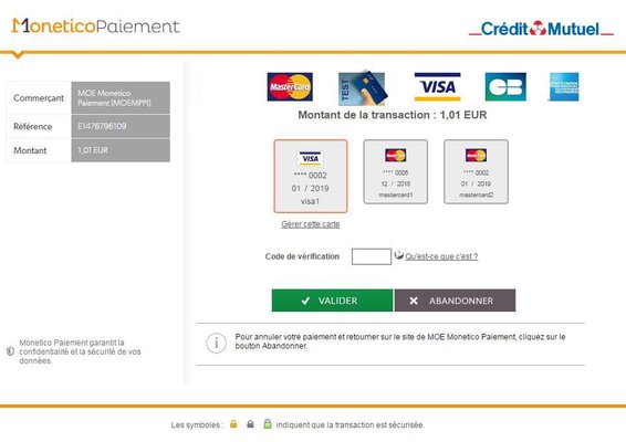 Paiement en ligne - NeoBanque - Monetico Paiement