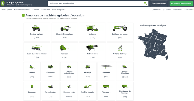 Places de marché - Matériel agricole - EUROPE AGRI